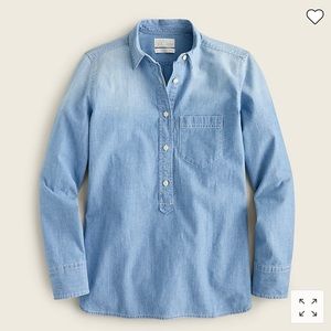 JCrew Classic Chambray Denim Popover Shirt NWT Size 12